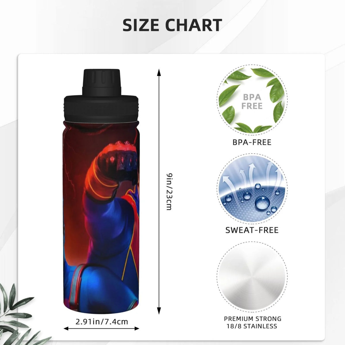 18OZ Insulated Stainless Steel Water Bottle V91728
