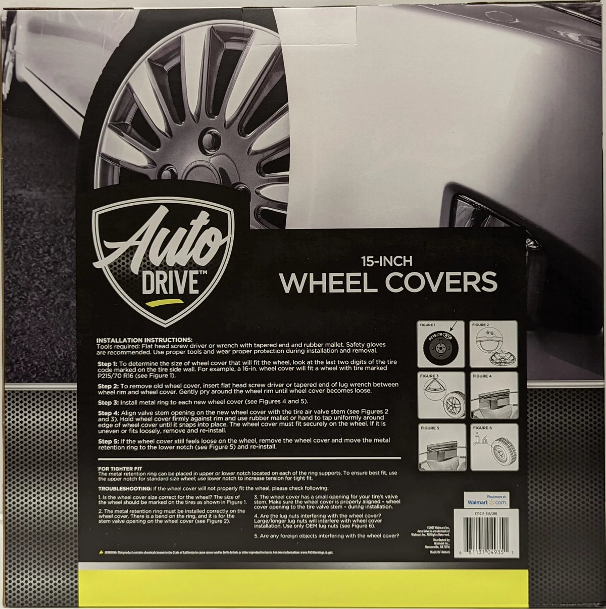 15-in Wheel Cover in Silver and Charcoal Finish B556