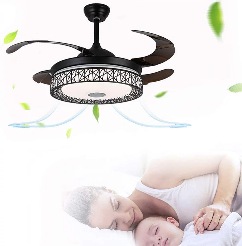 42 Inch Black Ceiling Fan Light with Remote H904
