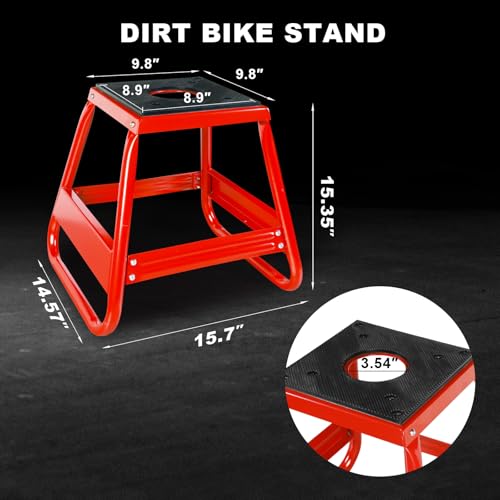 Motorcycle Stand Lift Dirt Bike Stand, Universal Panel Dirtbike Stand Jack Fit for Yamaha Honda Kawasaki, 1000LBS Capacity Removable Maintenance Motocross Stand Red

Motorcycle Dirt Bike Stand 1000LBS Capacity Red B9163