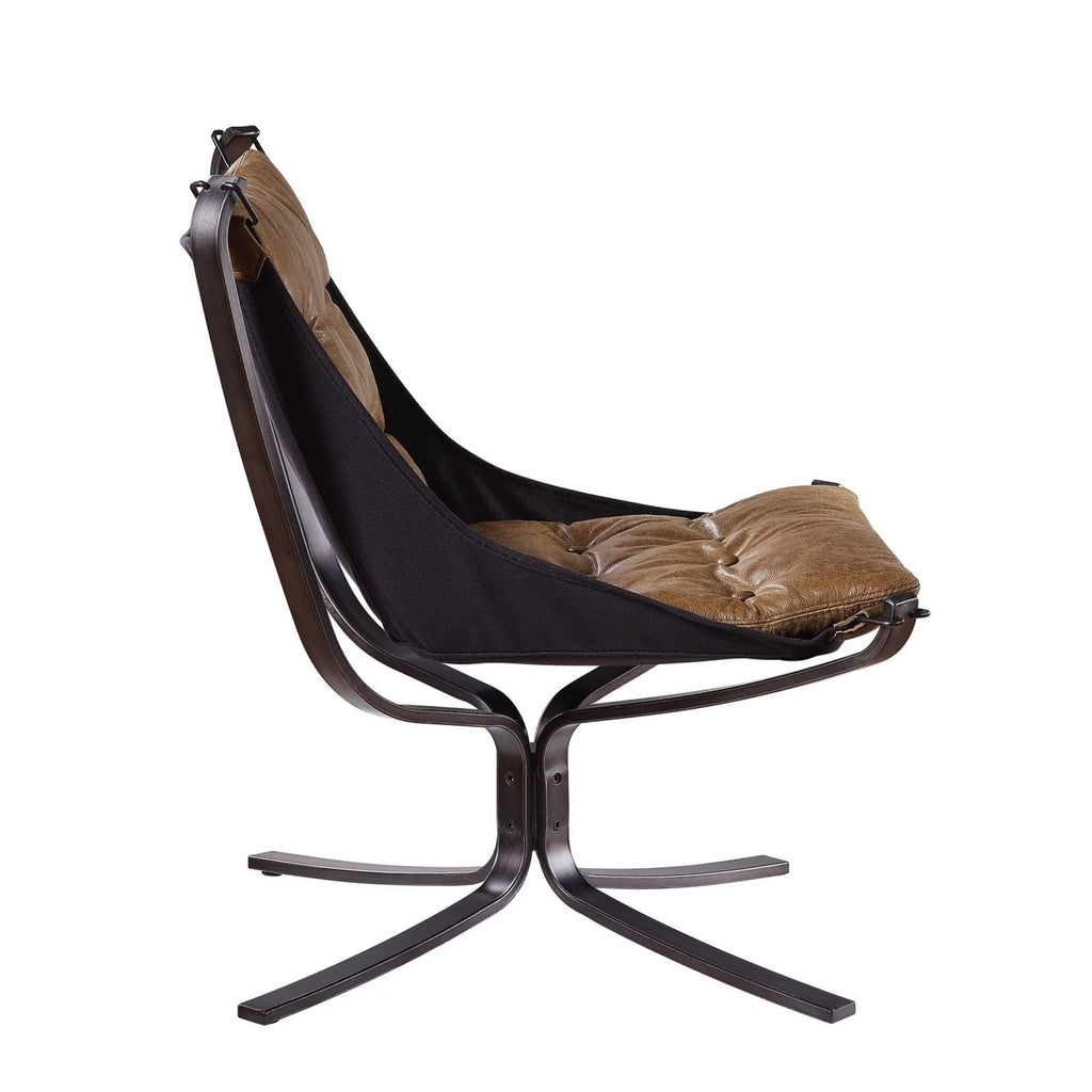 Coffee Top Grain Leather Accent Chair D663124