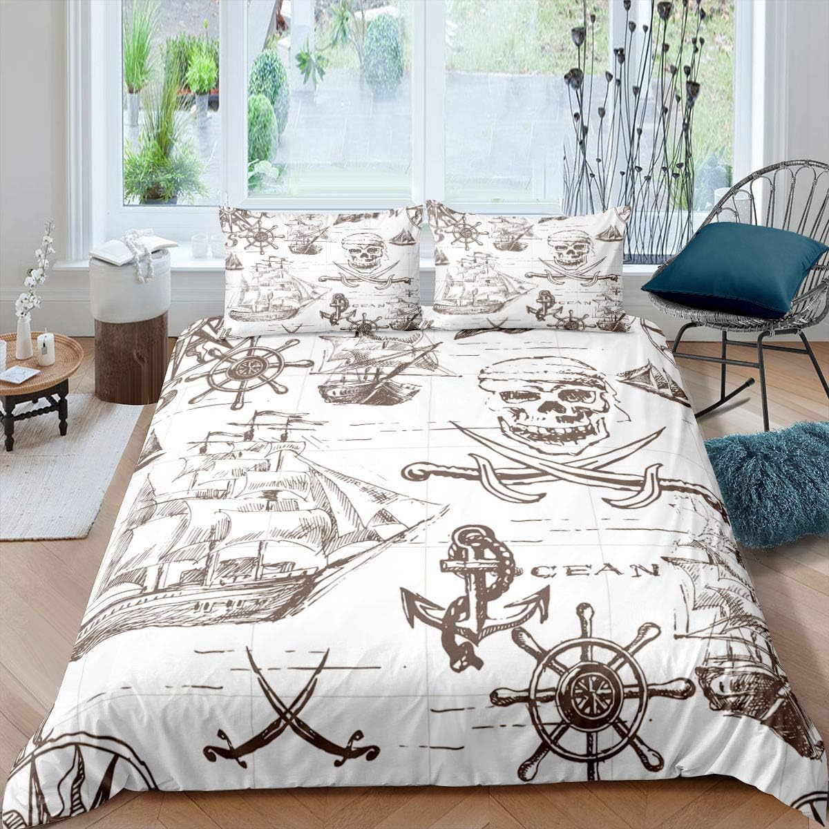 Black White Twin Size Kids Soccer Comforter Cover Bedding Set F782219