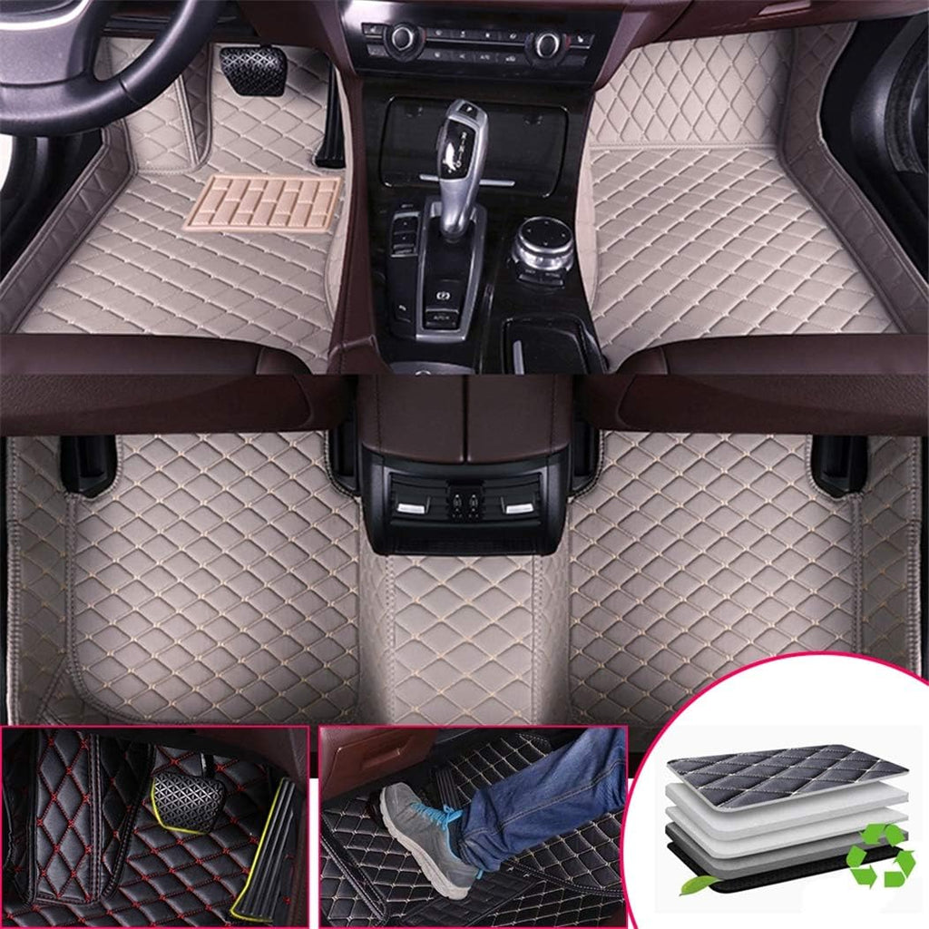 Black Beige Custom Car Floor Mats for Honda Civic Q313282