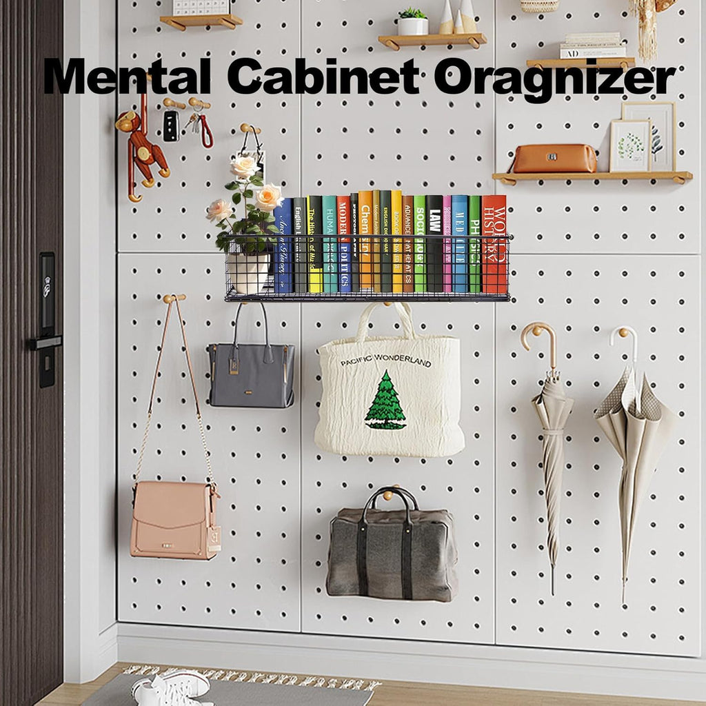 Black Magnetic Wire Mesh Shelf, 13.77" x 5.11" x 3.26" K763147