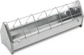 15" Galvanized Metal Poultry Feed Tray with Removable Anti Roosting Guard E698