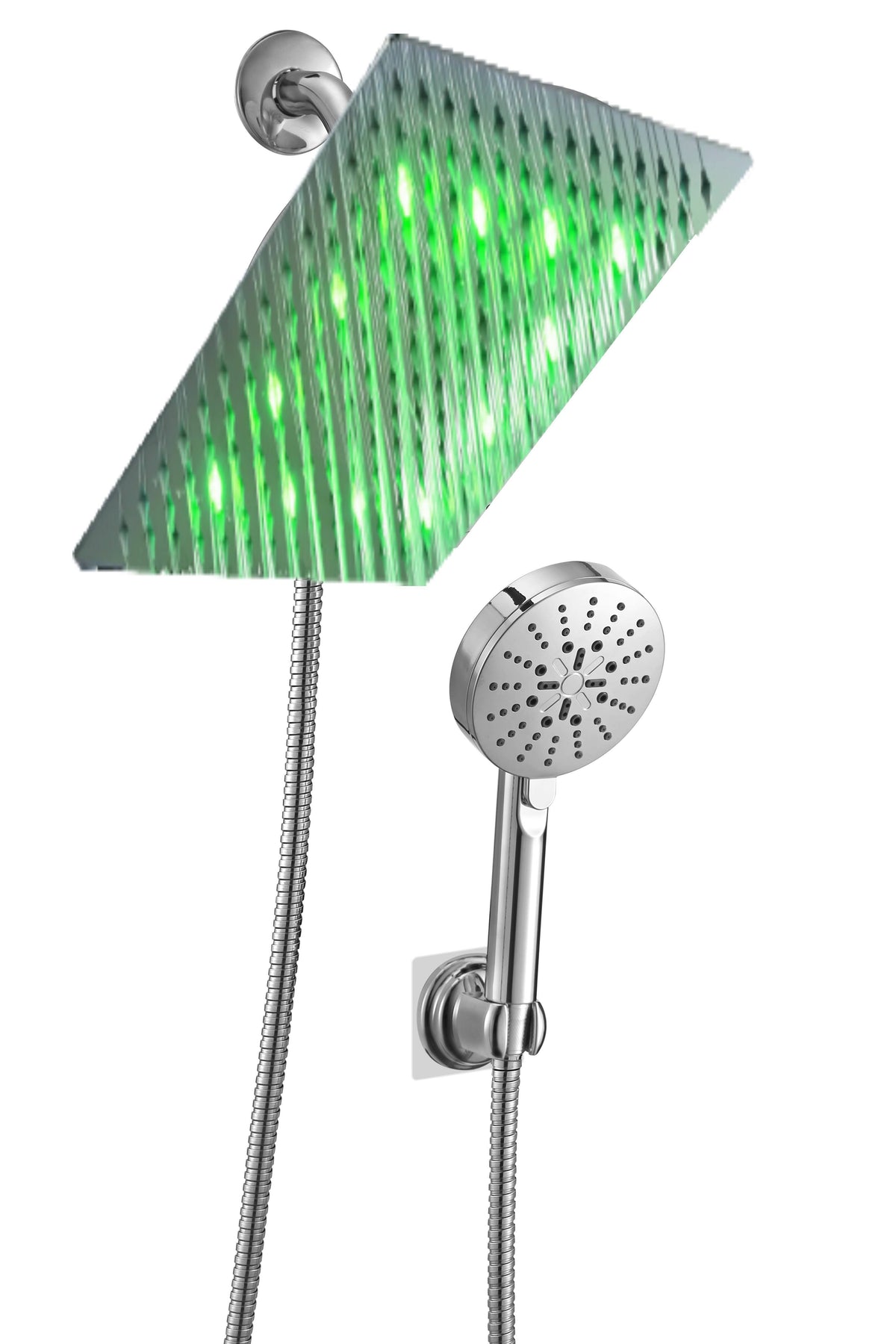 Brushed Nickel LED Digital Display Shower System with Rough-In Valve D284840