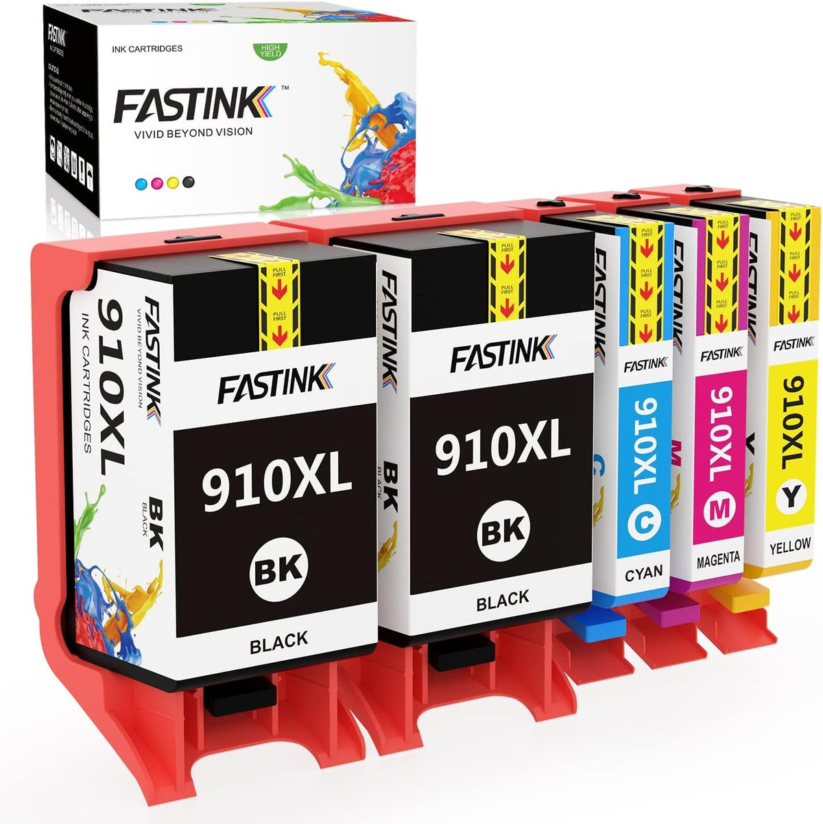 Remanufactured Ink Cartridge Combo Pack 910XL 5Pack (2Black+3Color) J896943