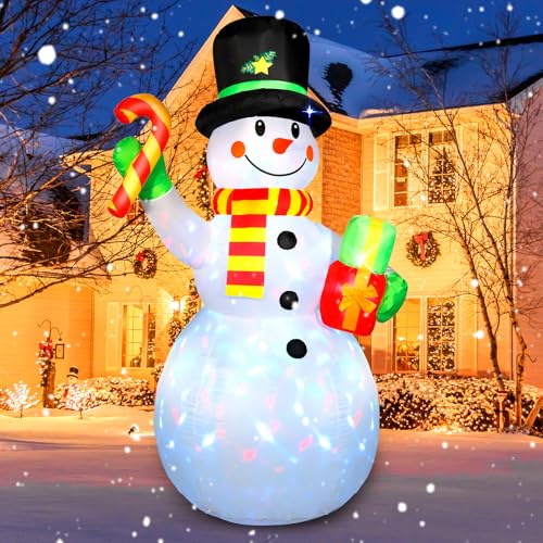 6FT Blow Up Snowman with Gift Box LEDs Christmas Inflatables P319
