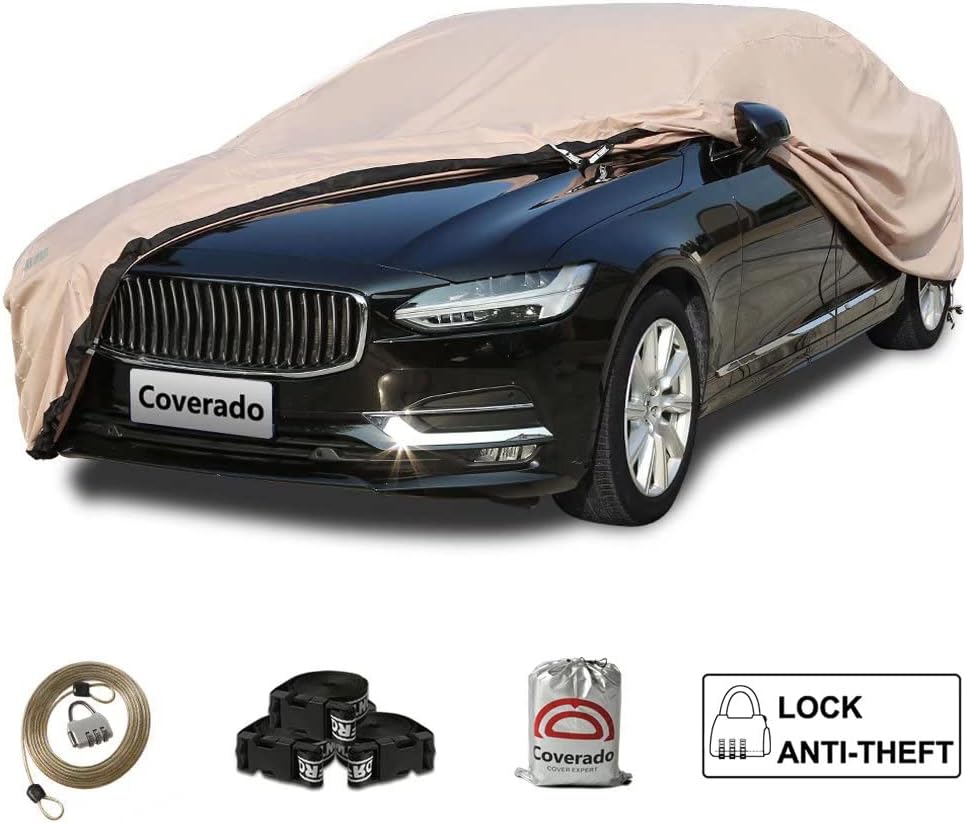 Waterproof All Weather Car Cover with Zipper Door I505507