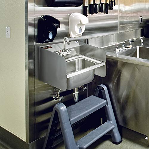 Stainless Steel Wall Mount Kitchen Sink with Strainer and Faucet Y684745