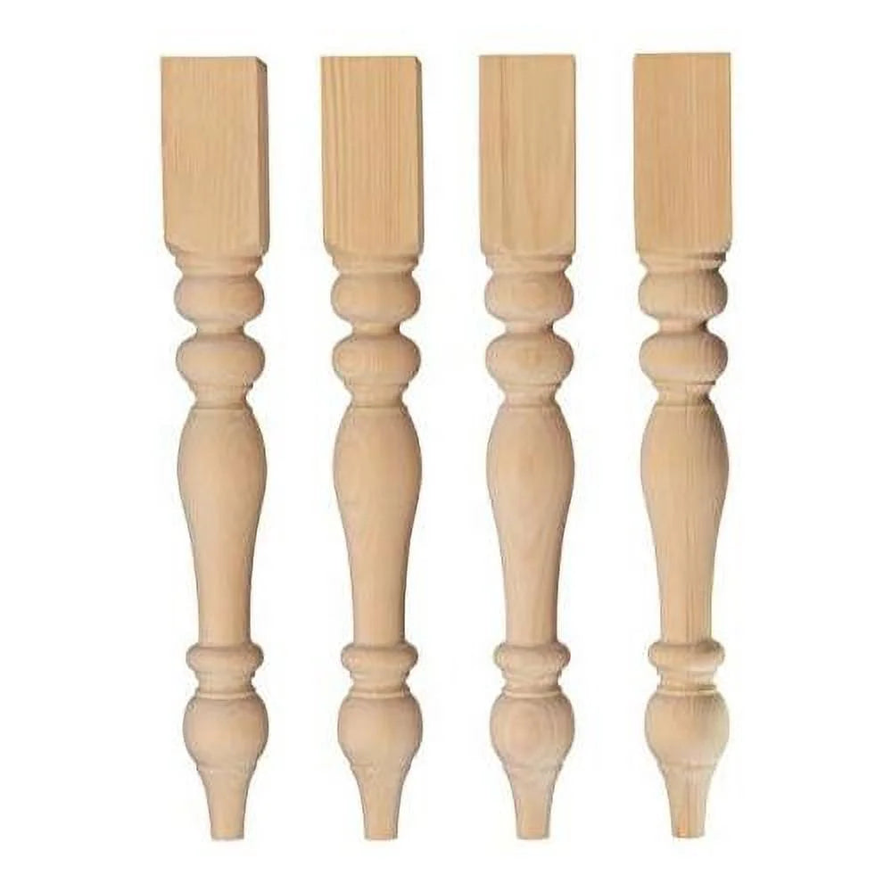 Unfinished Turned Table Legs Set Of 4 U41359
