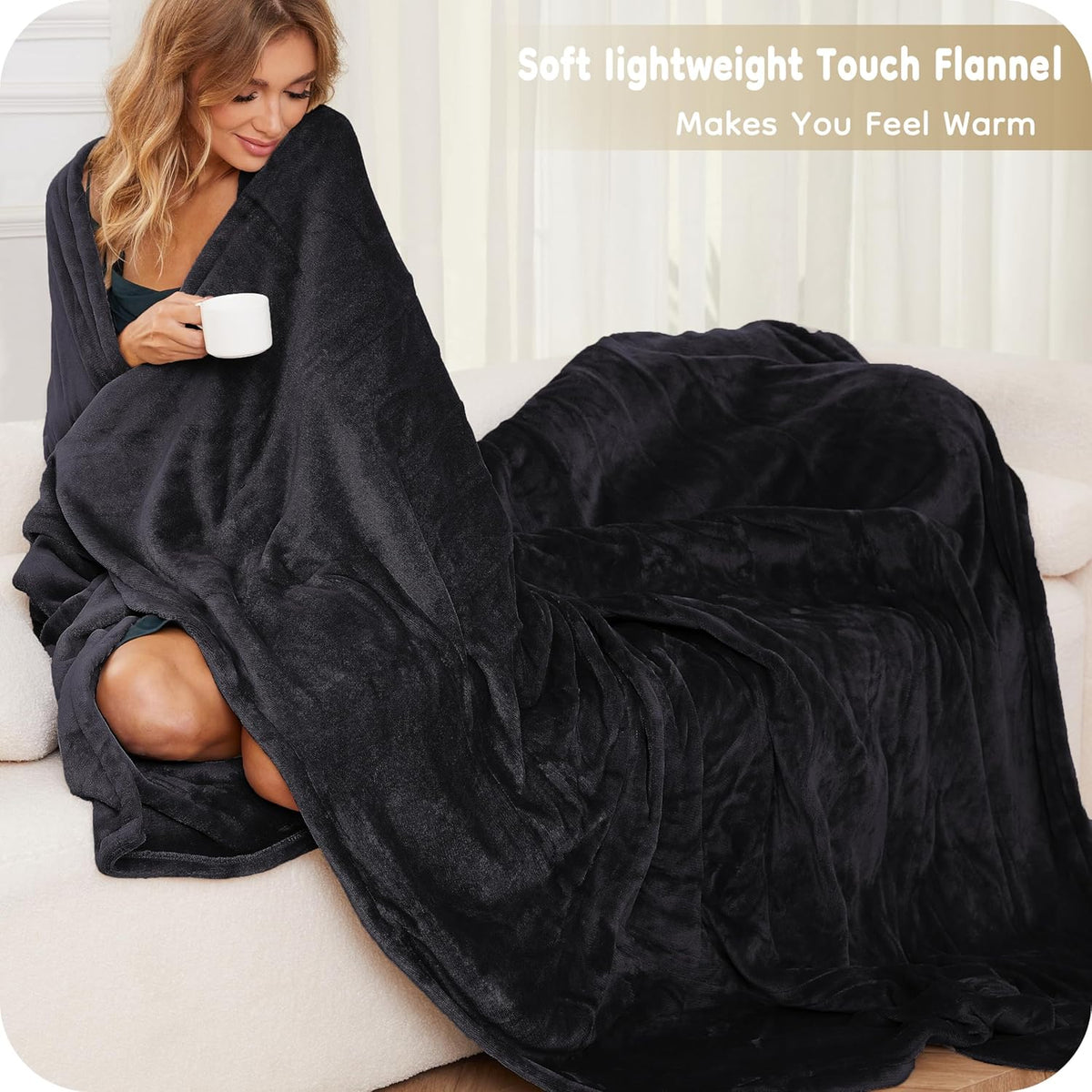 72" x 84" Full Size Dark Grey Flannel Heated Blanket R305