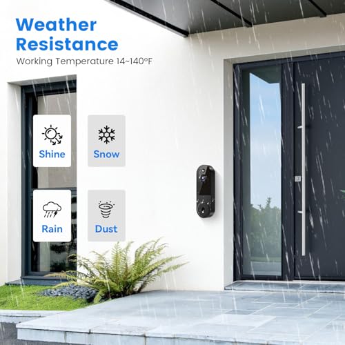 Black 1080P Wireless Video Doorbell Camera with Night Vision Y420