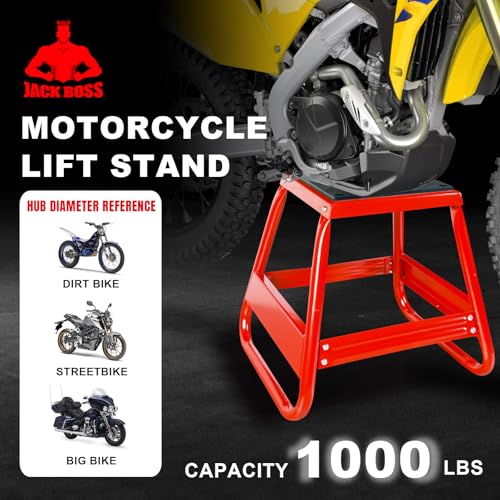 Motorcycle Stand Lift Dirt Bike Stand, Universal Panel Dirtbike Stand Jack Fit for Yamaha Honda Kawasaki, 1000LBS Capacity Removable Maintenance Motocross Stand Red

Motorcycle Dirt Bike Stand 1000LBS Capacity Red B9163