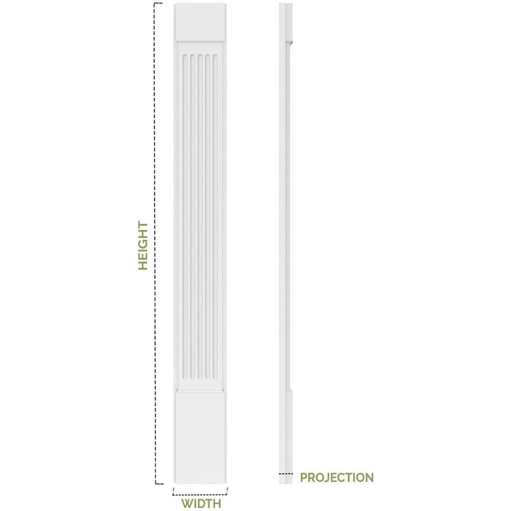 Flat Panel PVC Pilaster with Decorative Capital & Base (Pair) F6722