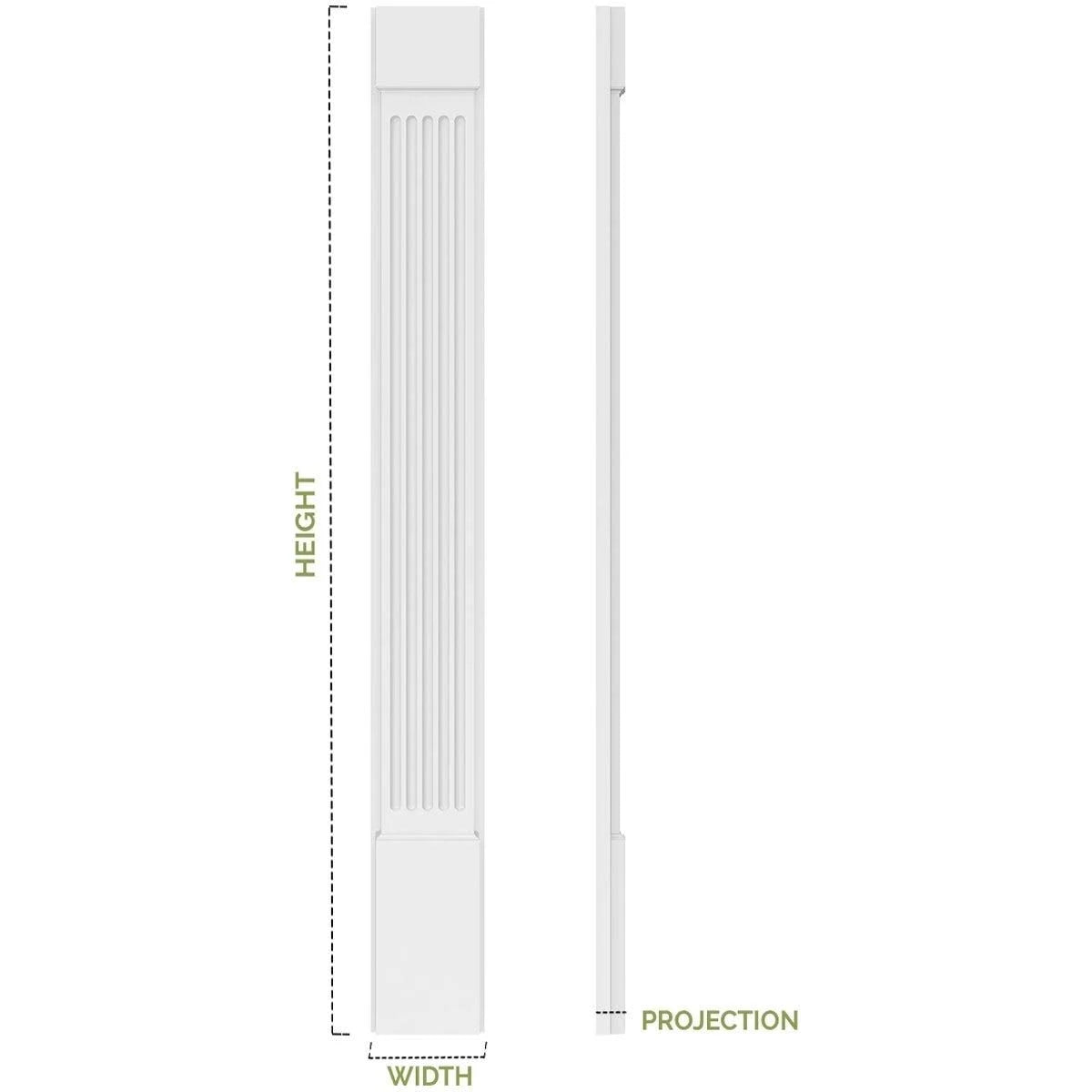 Flat Panel PVC Pilaster with Decorative Capital & Base (Pair) F6722