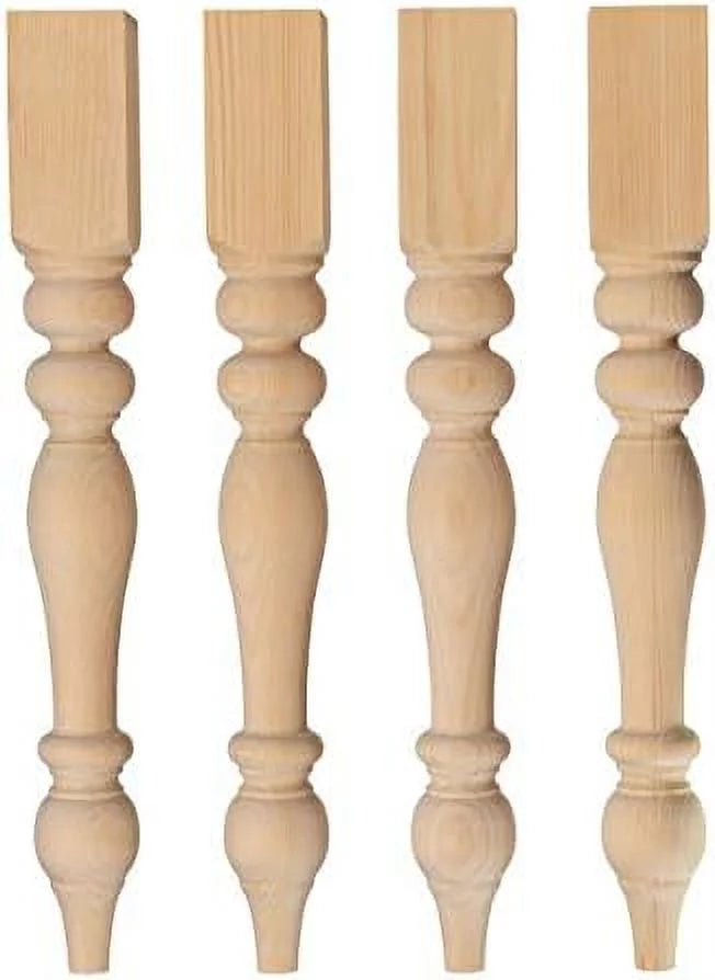 Unfinished Turned Table Legs Set Of 4 U41359