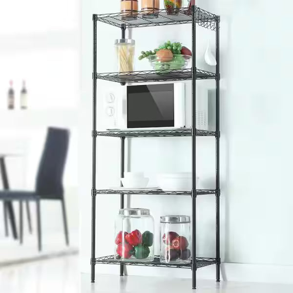 Black 5-Tier Heavy Duty Steel Storage Shelving Unit N67953