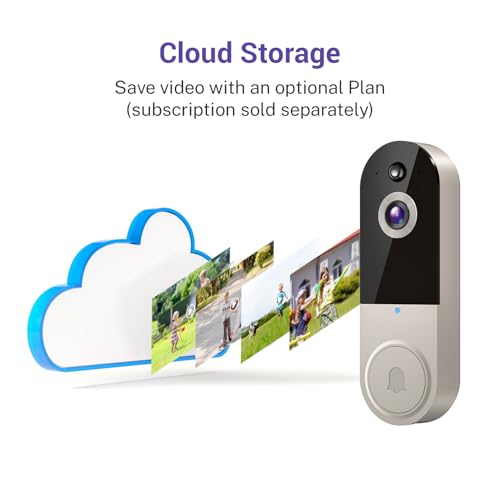 Black 1080P Wireless Video Doorbell Camera with Night Vision Y420