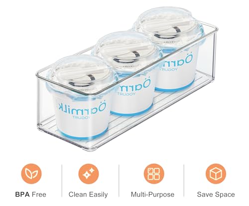 8 PACK Clear Stackable Storage Bins with Side Handles T905