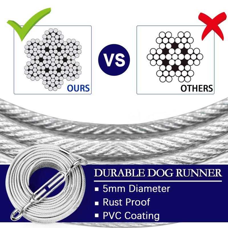 Dog Tie Out Runner with 10ft Pulley Runner Line K64248