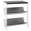 27.75x22 Weathered Gray Glass Bookcase O277875