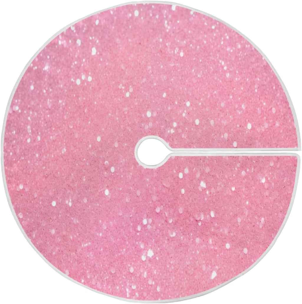 Glitter Blush Pink 47.2" Suede Christmas Tree Skirt M51601