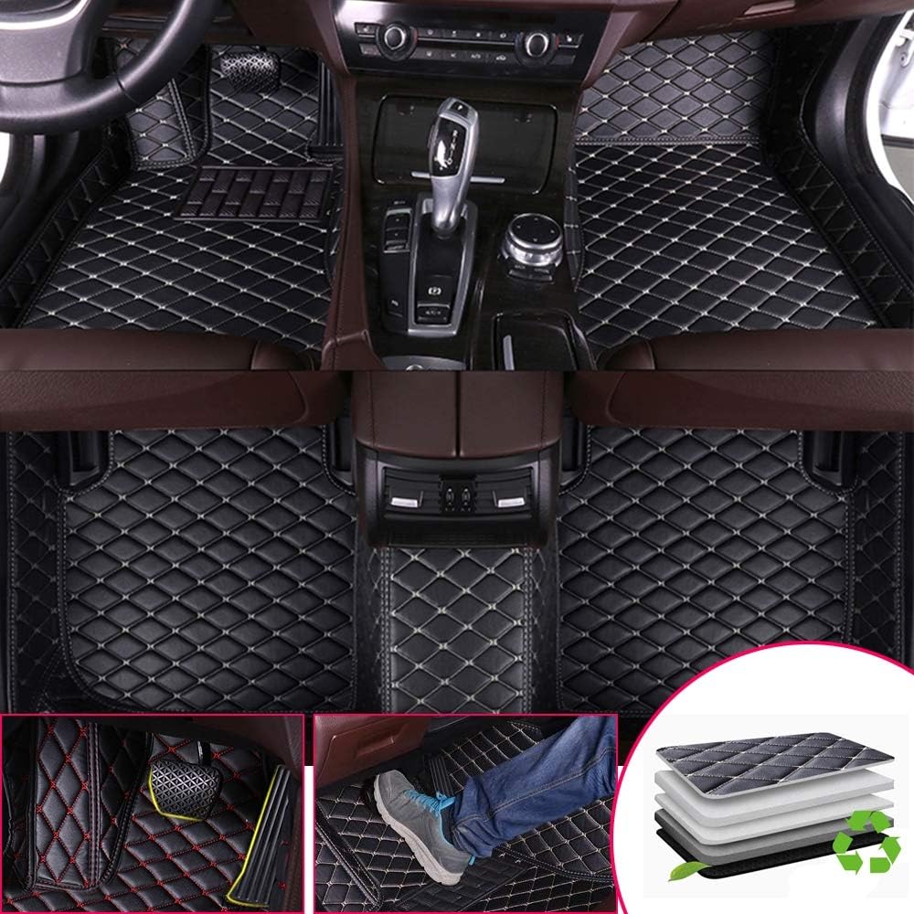 Black Beige Custom Car Floor Mats for Honda Civic Q313282