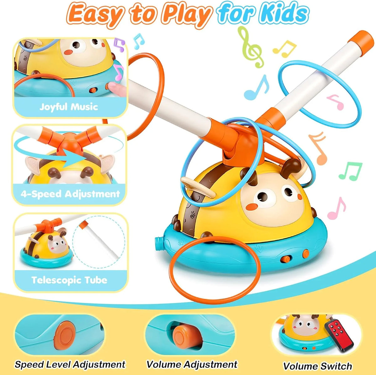 Outdoor Toy Toss Ring Baseball Game with Music X2844