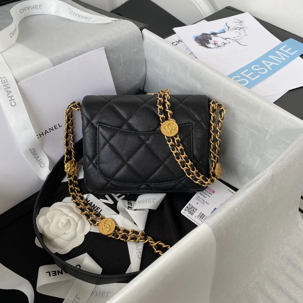 Mini Flap Bag With Top Handle Black 7.9in/20cm P29479