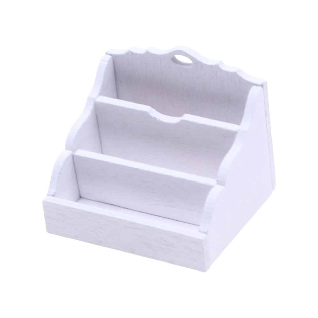 White 1:12 Scale Dollhouse Miniature Magazine Paper Rack Q3010
