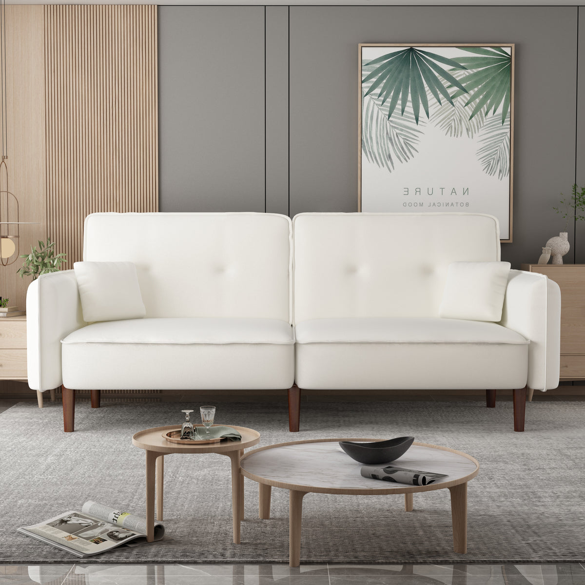 Cotton Linen Fabric Sofa Bed D93381