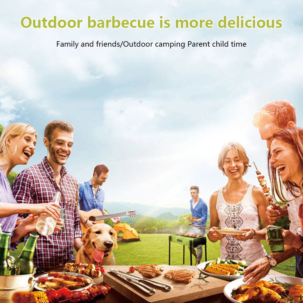 Stainless Steel Folding Barbecue Grilling Basket with Wooden Handle E128383