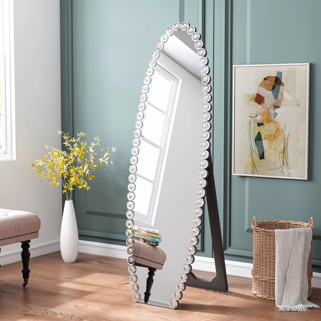 Oval Jeweled Crystal Full Length Mirror 61"X19.7" C632