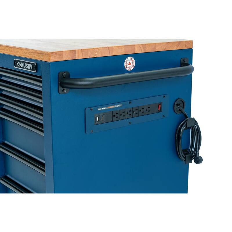 Heavy Duty 84 in. W Matte Blue Mobile Workbench Cabinet R2072