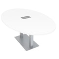 4 Person Oval Conference Table Metal Base T170