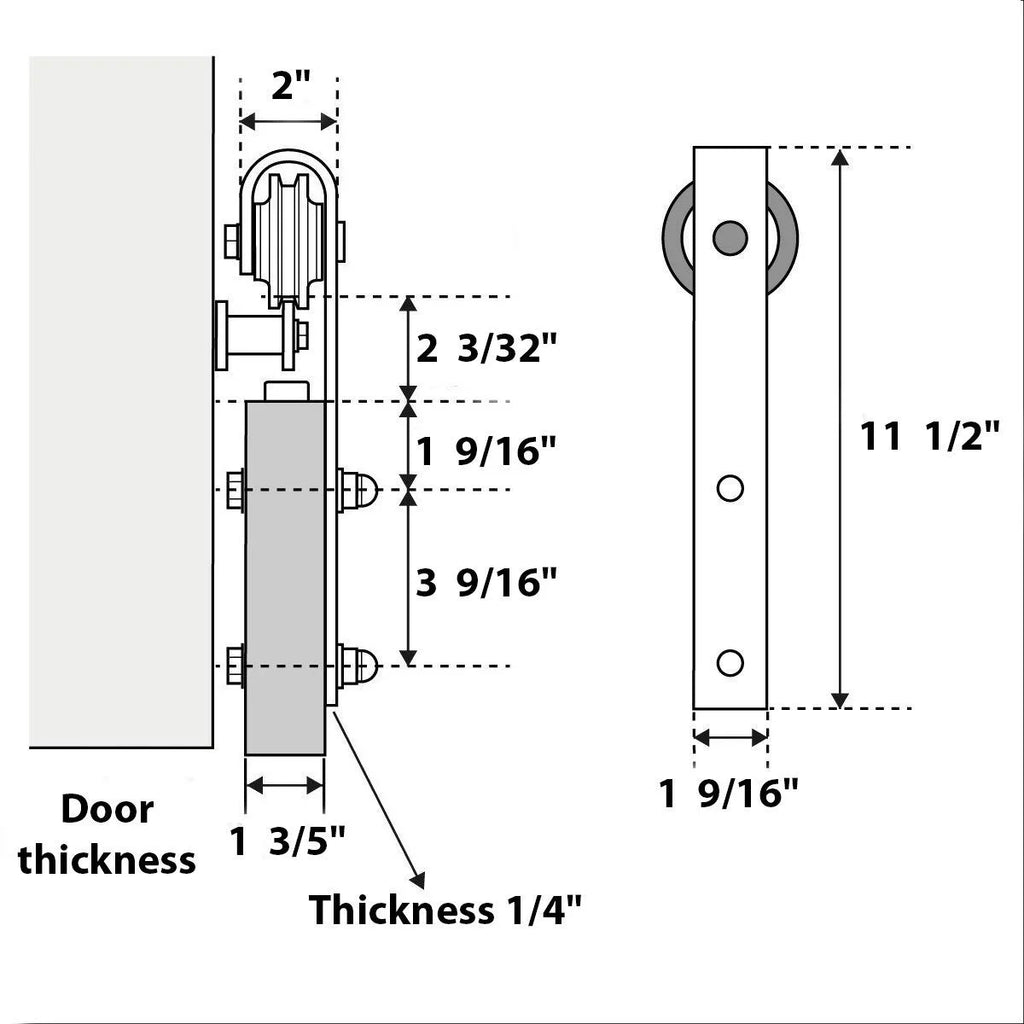 Matte Black Clear Glass Double Barn Door 36 x 80 inches S8481