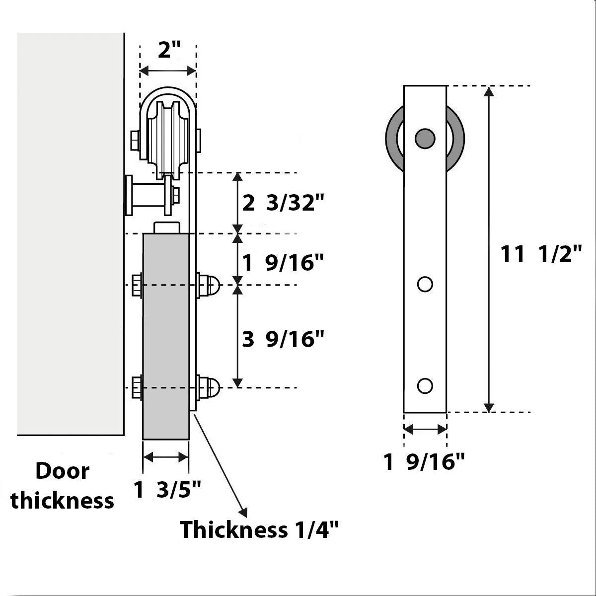 Matte Black Clear Glass Double Barn Door 36 x 80 inches S8481