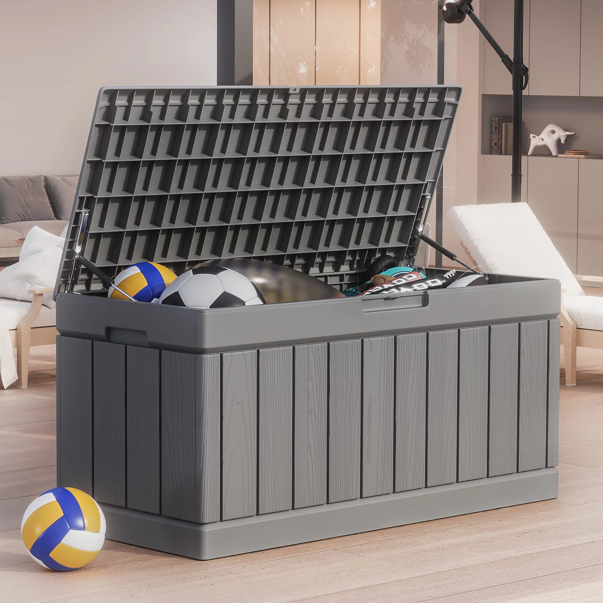 82 Gallon Resin Lockable Deck Box A142