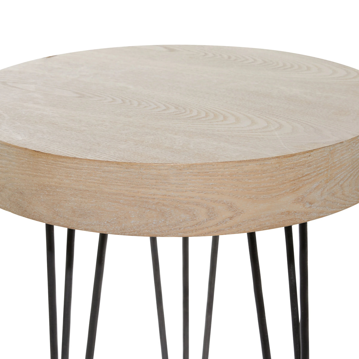 20" x 24" Brown Wood Accent Table with Black Metal Hairpin Legs N516784