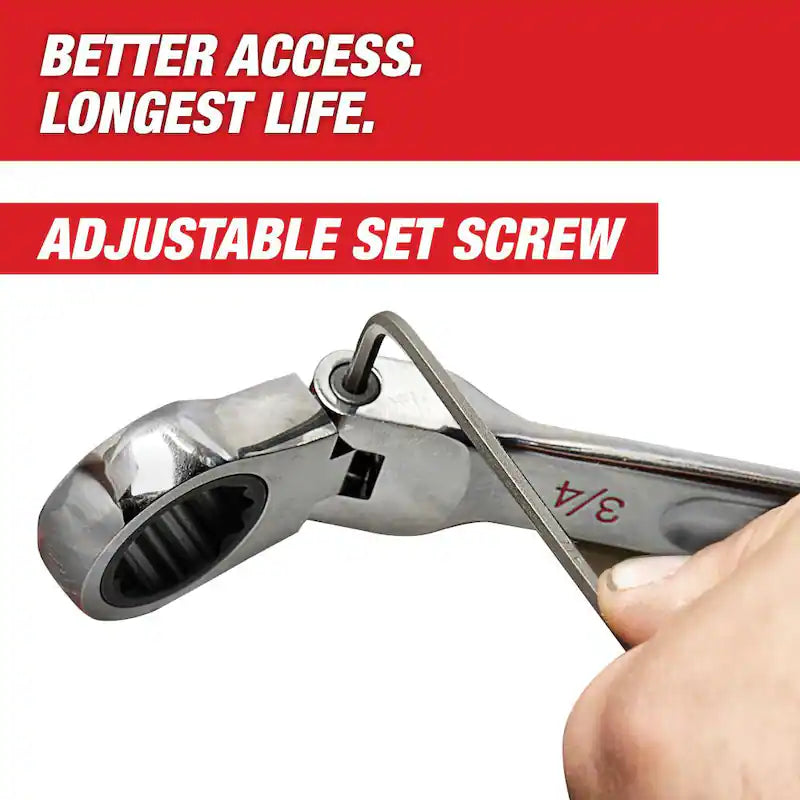 7-Piece Flex-Head Ratcheting Combination Wrench Set Metric L4767