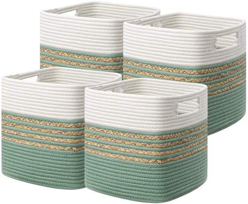 Set of 4 Water Hyacinth Storage Bins with Handles, Brown I301
