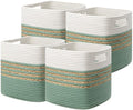 Set of 4 Water Hyacinth Storage Bins with Handles, Brown I301