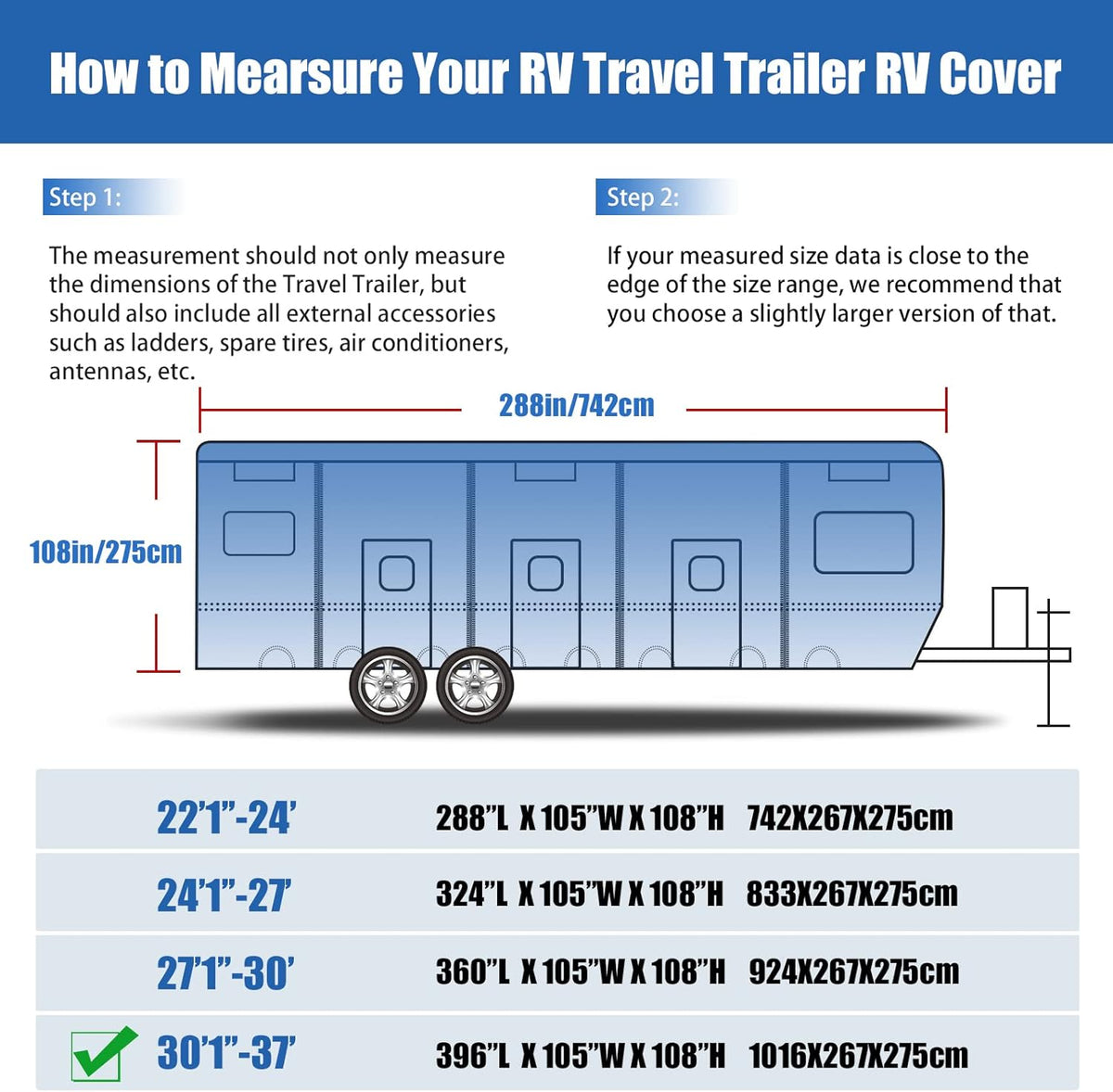 6 Layers Windproof Anti-Scratch UV Resistant RV Cover T803