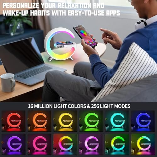 White Smart LED Table Lamp with Wireless Charger T952685