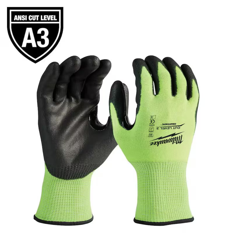 X-Large Level 3 Cut Resistant Polyurethane Dipped Work Gloves F54614