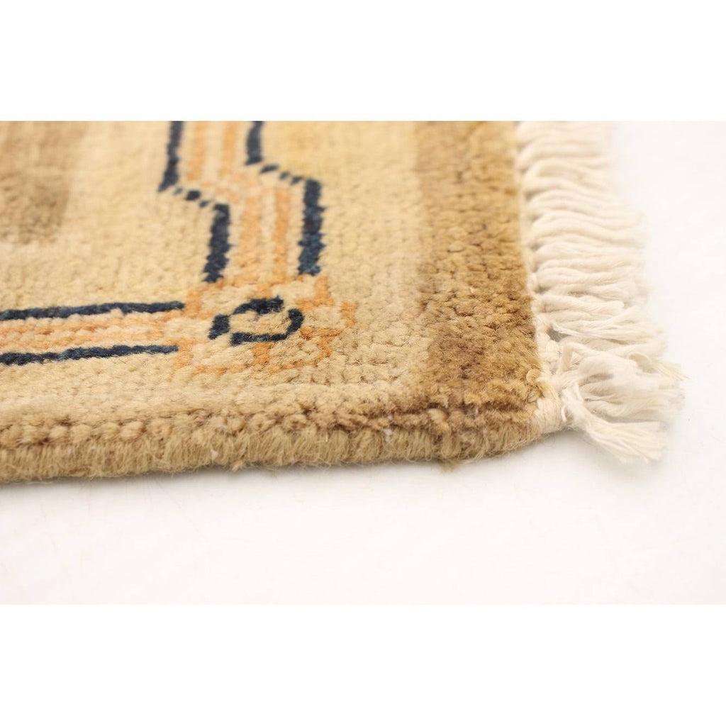 Hand Knotted Ivory Wool Rug E6476