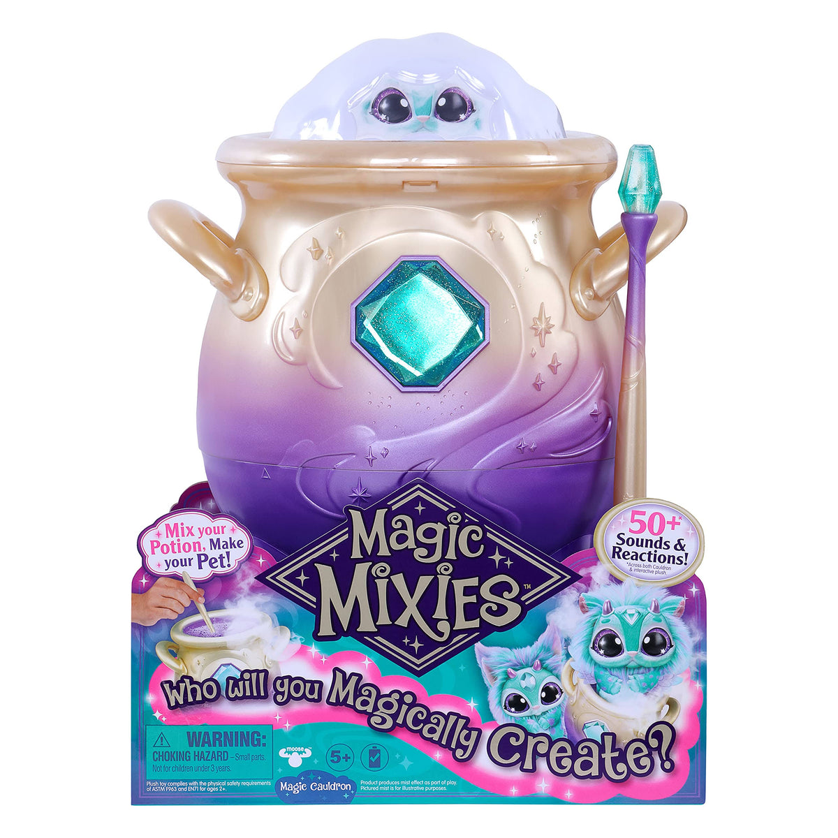 Blue Interactive Plush Toy Magical Misting Cauldron E65555