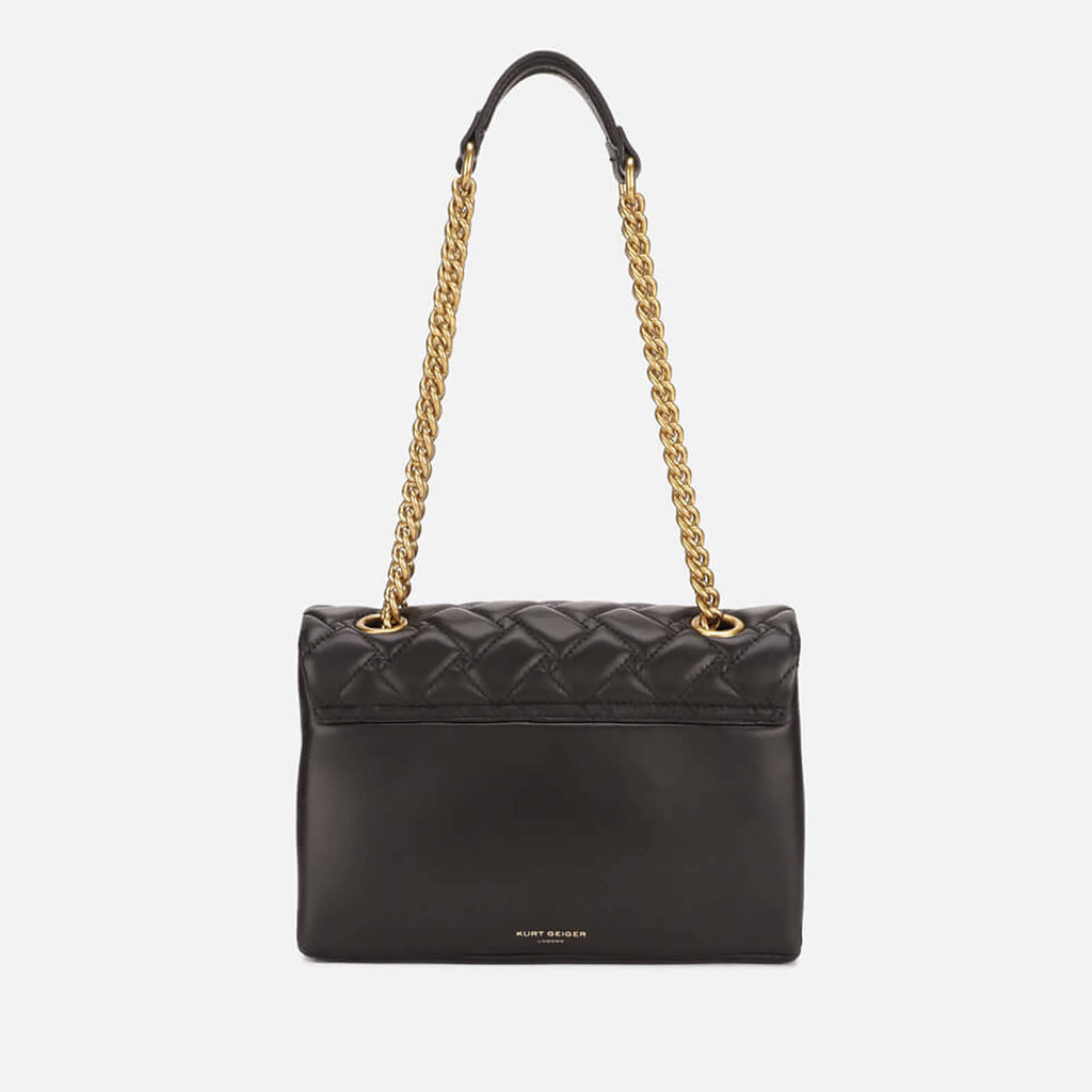 Black Quilted Leather Shoulder Bag Y728646