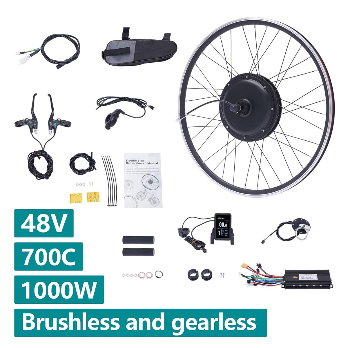 48V 1000W Electric Bicycle Front Hub Motor Conversion Kit S234915